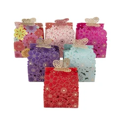 20/30/50PCS Flower Butterfly Candy Box Chocolate Packaging Wedding Bridal Gift For Guests Birthday Party Favors Decor Supplies