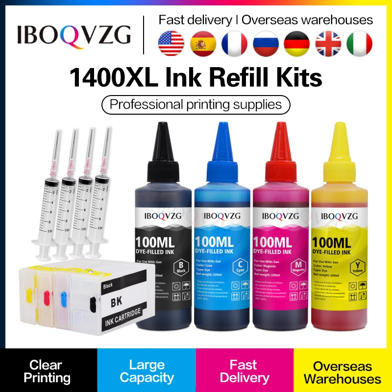 IBOQVZG Refill Ink Kit PGI 1400 XL Refillable Ink Cartridge For Canon MAXIFY MB2340 MB2040 MB2140 MB2740 Printer PGI-1400