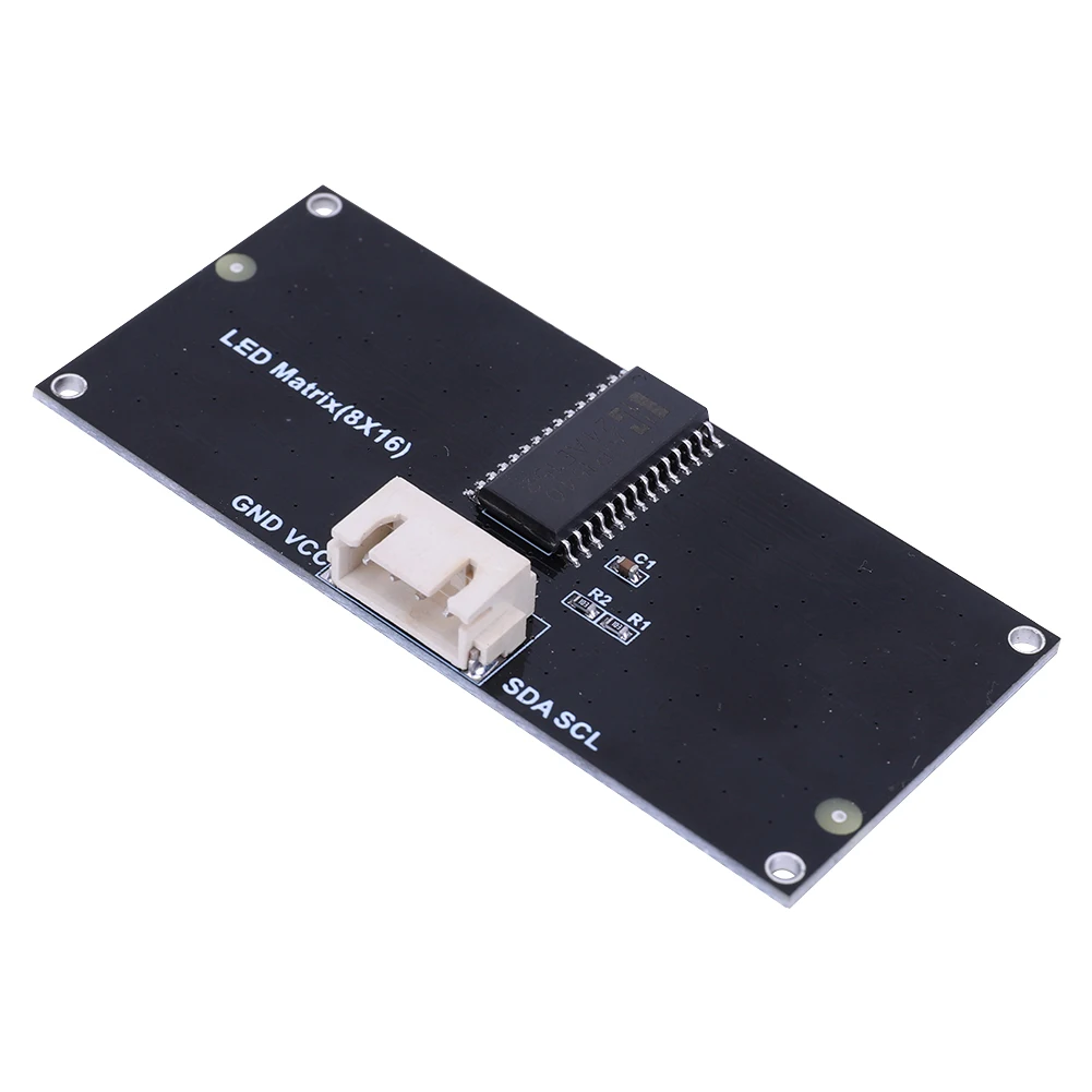 8x16 Display Module I2C Communication Dot Matrix LED Display Module 3.3-5V LED Display Modules with 4Pin Wire