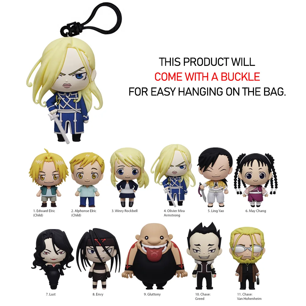 1PC Fullmetal Alchemist Officially Licensed Blind Bag Mystery Bulk Bag Clip Keychain Random One Desktop Home Decoration Keyring view 5