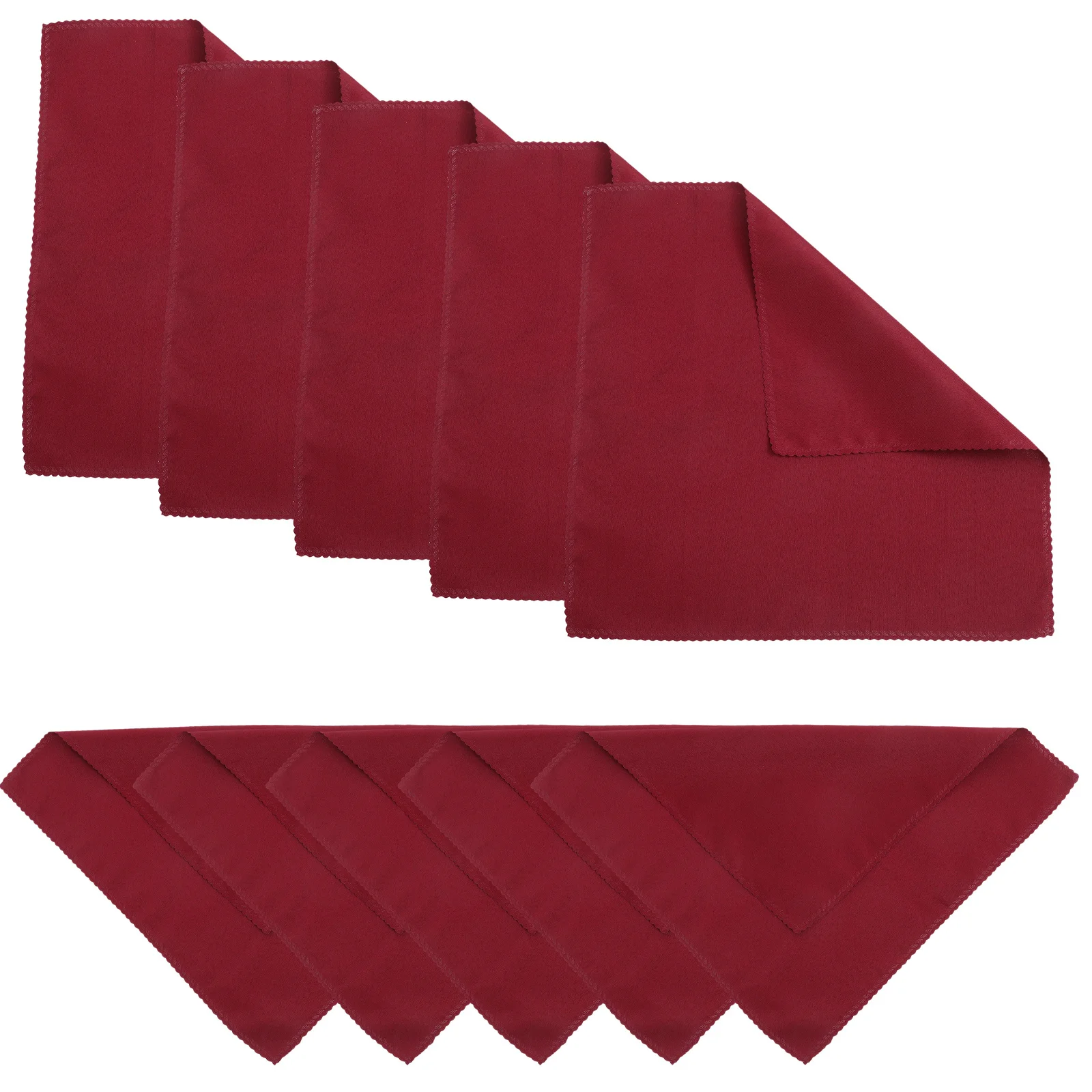 10 قطعة مناديل العشاء ذات اللون النقي قماش البوليستر المنديل طويلة الأمد غير يتقلص قابلة لإعادة الاستخدام لمطعم المقهى #2