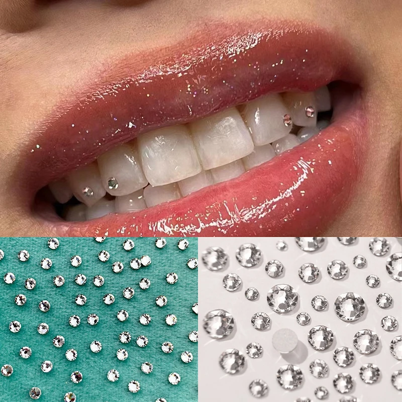 Gemas de cristal para dientes, adornos de joyería acrílica, 1 piezas