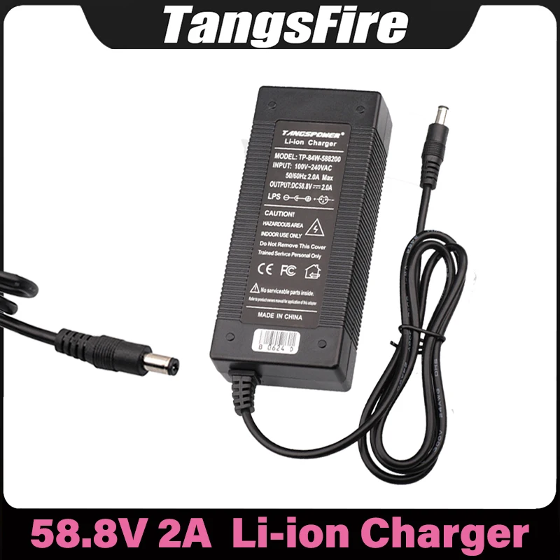 

58.8V 2A Lithium Battery Charger 14Series For 52V polymer Li-ion Battery Charger Selectable EU/US/AU/UK/KR High Quality Plug