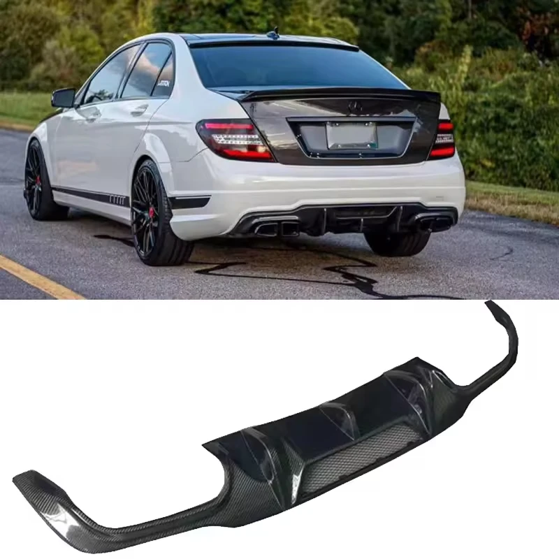 

W204 C63 Carbon Fiber Fibre Body Kit Rear Diffuser Lip for Mercedes-Benz W204 C63 2007-2014 Ture Factory Fitment