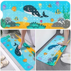 Baby Bath Mat Non Slip Kids Bathtub Mat with Drain Holes 40x16 in Bathtub Mat Cartoon Toddler Bath Mat Bath Tub Shower Mat