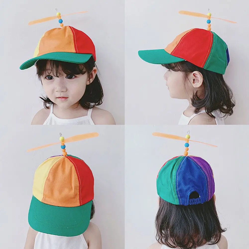 Rainbow Baseball Cap Adult Helicopter Propeller Bamboo Dragonfly Snapback Hat Funny Sun Cap