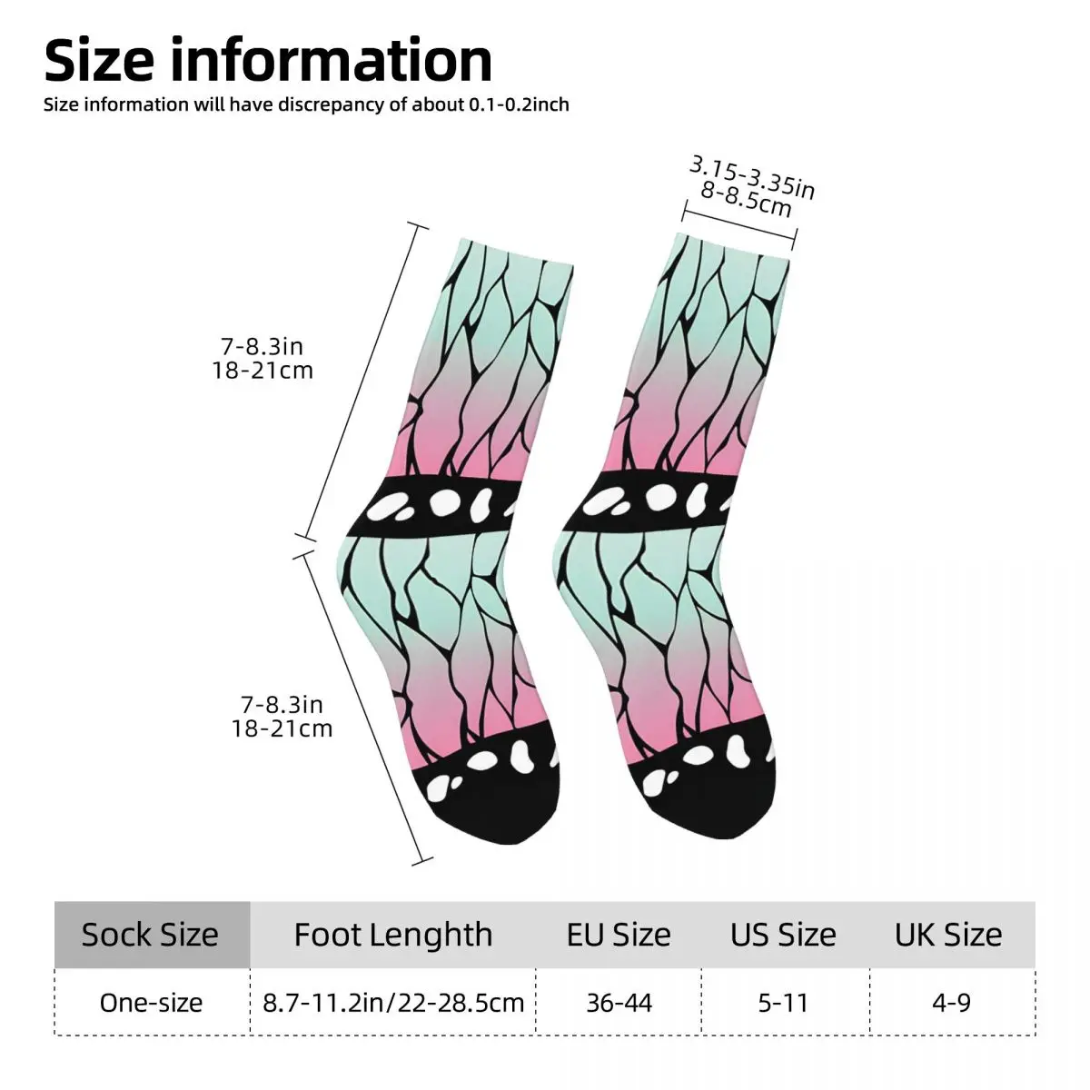 Demons Kocho Shinobu Butterfly Sock Slayers Male Men Socks Casual K-Kimetsu Anime High Quality Socks Spring Summer Autumn Winter