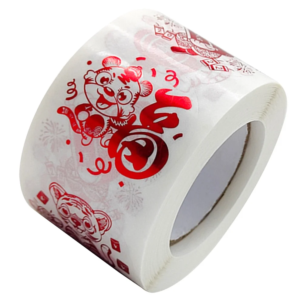 Rouleau d'autocollants pour sac cadeau du nouvel an, étiquette autocollante pour enveloppes, boîtes à bonbons, emballage, DIY bricolage, 1 rouleau