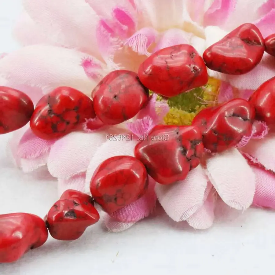 

Нестандартные красные бусины турецкого камня 10-14 мм, нестандартные бусины для самостоятельного изготовления ювелирных изделий, аксессуары для Howlite, 15 дюймов, подарки для девочек