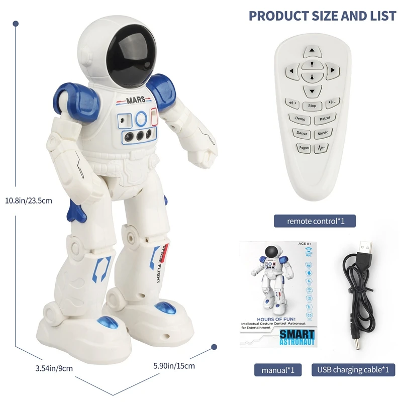 Robot inteligente programable con Control remoto, juguete con controlador infrarrojo, Kit de inducción para bailar y cantar