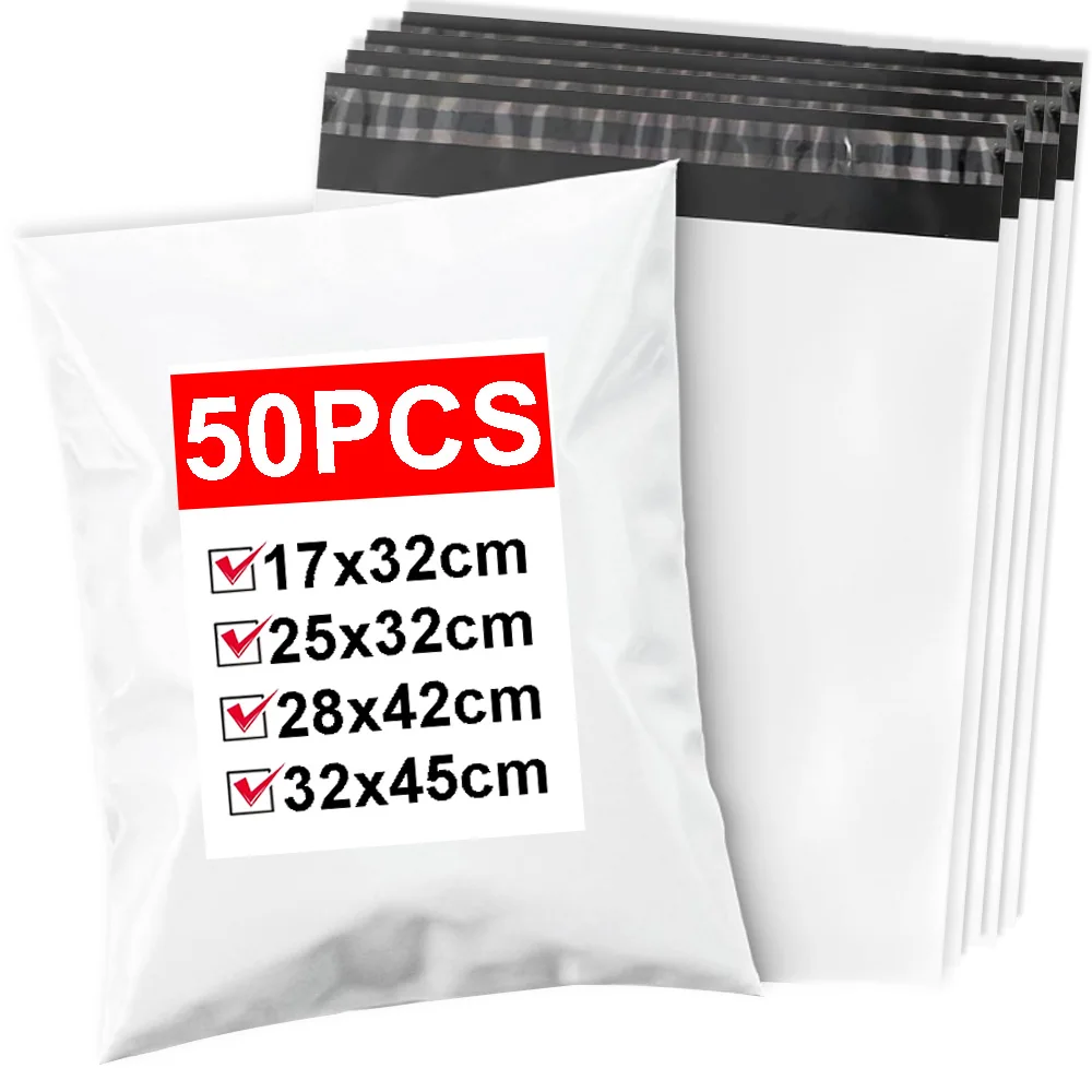 50-10pcs Self-Adhesive White Courier Mailing Envelope Shipping Bags Thickened Mailing Bags Courier Storage Bag Courier Bags