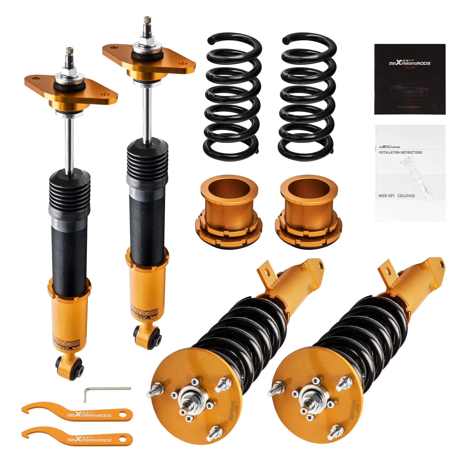 Adjustable Damper Coilover Lowering Kit Struts For Dodge Charger SXT 3.5L V6 RWD Coilover Shocks & Springs 24-Way Damper Kit