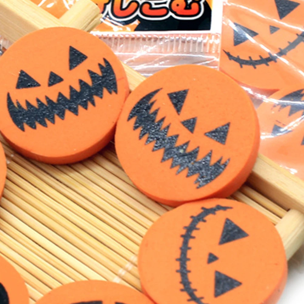 

24 PCS/Set Pumpkin Eraser Party Favors Classroom Halloween Decorations The Round Circle Erasers for Shaped Pencil Cartoon