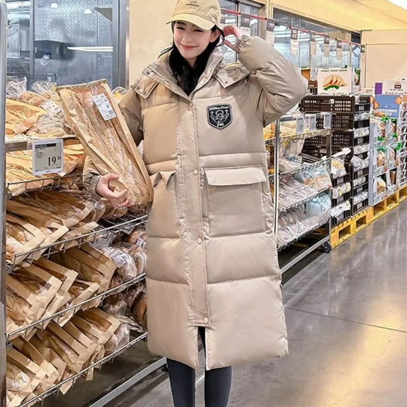 

2023 New Women Down Jacket Winter Coat Female Long Parkas Appear Thin Thick Warm Outwear Hooded Versatile Leisure Time Overcoat