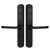 Mortise Sliding Aluminum Smart Dool Locks tuya Wifi App Card Digital Fingerprint handle Electronic Door Lock with double side