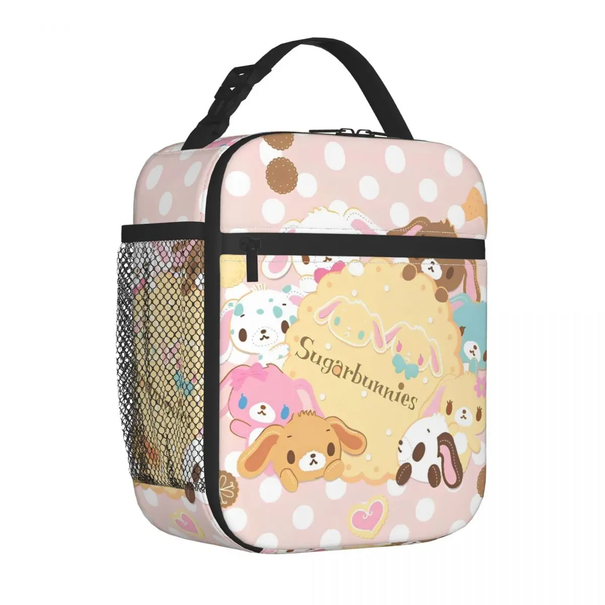 

Cute Sugar Rabbit Sugarbunnies Insulated Lunch Bag Cooler Bag Lunch Container Portable Tote Lunch Box Food Storage Bags