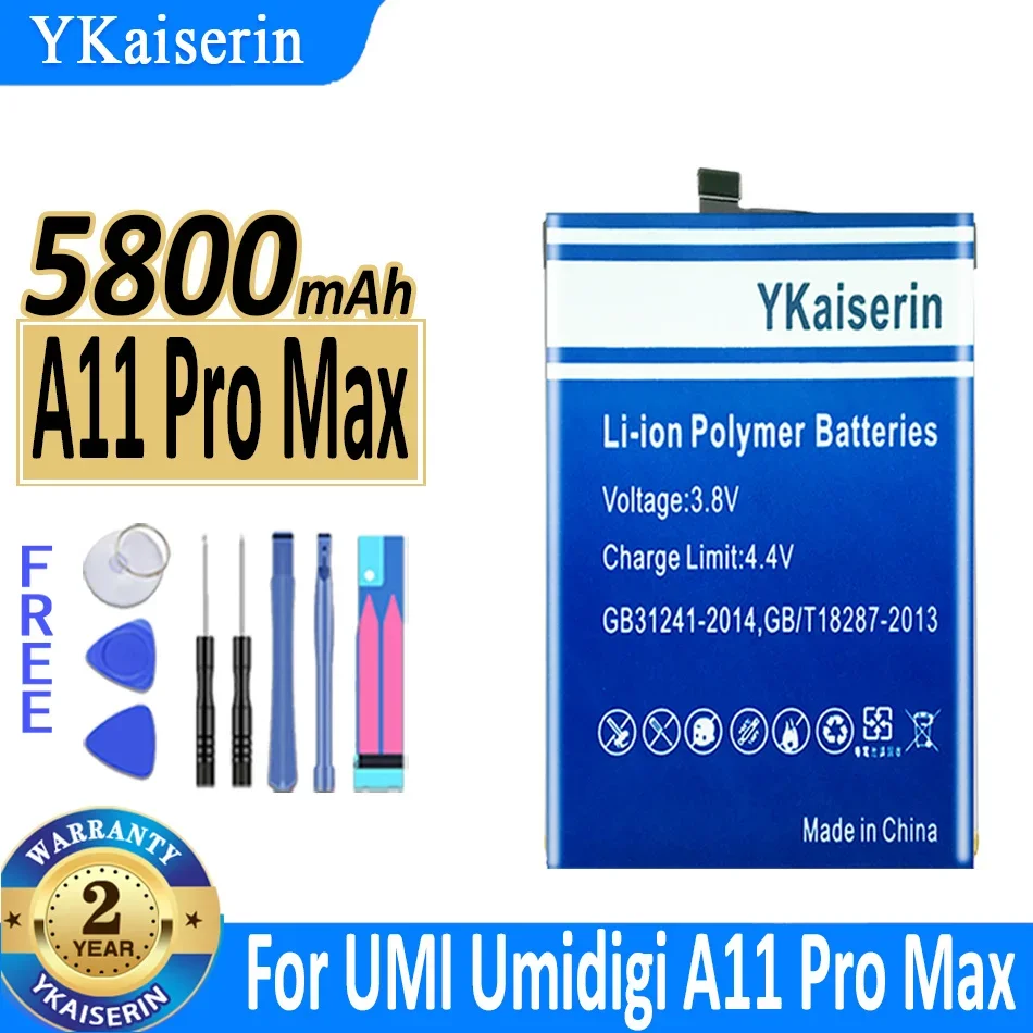 

5800mAh YKaiserin Battery For UMI Umidigi A11 Pro Max Batteries