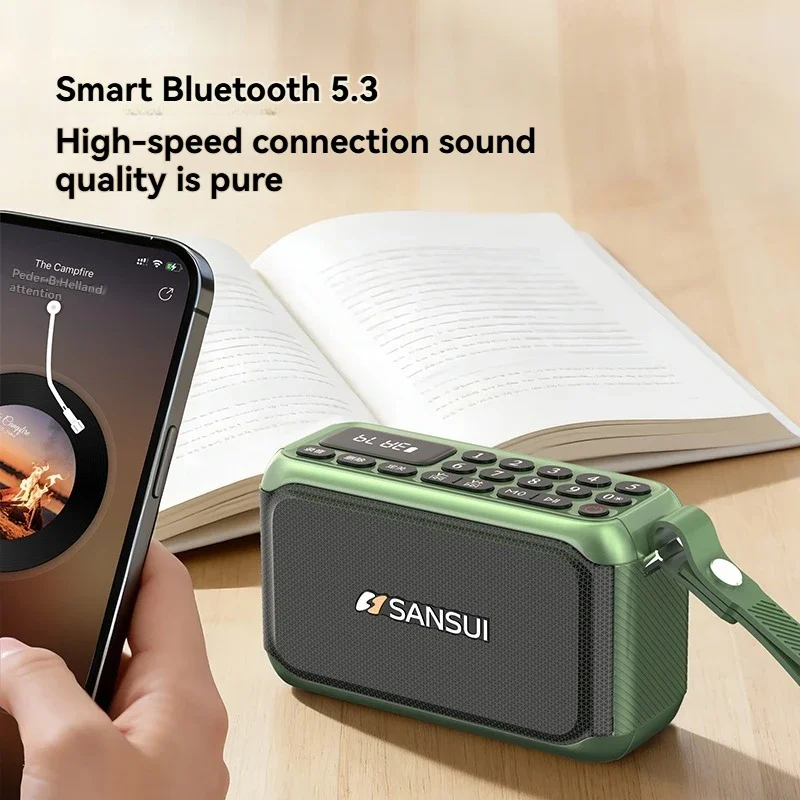 

Цифровое FM-радио SANSUI F81, 15 Вт, беспроводной Bluetooth-динамик, полнодиапазонный динамик, басовая диафрагма, HD-вызовы, красочная RGB-подсветка, AUX/USB