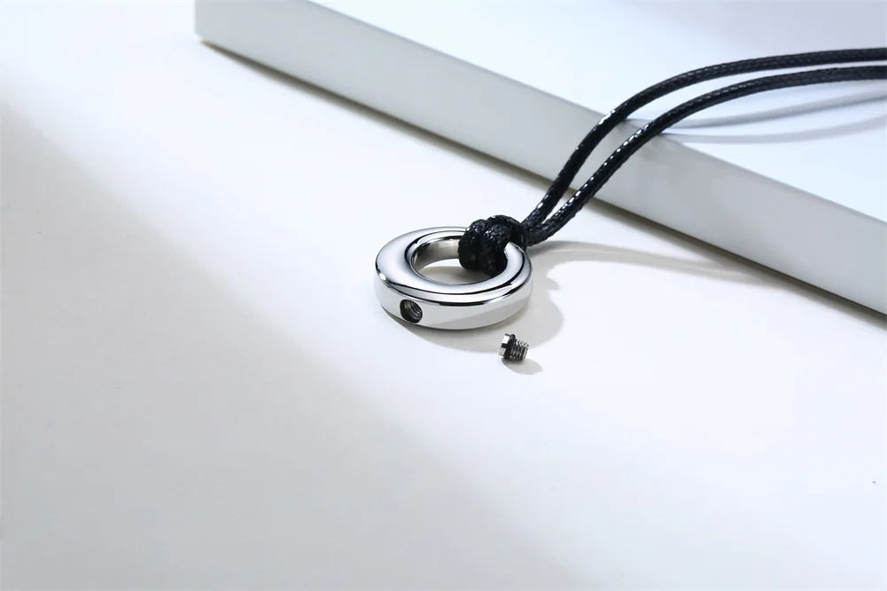 Kreis des Lebens Ewigkeit Liebe Karma Halsketten, Memorial Anhänger Asche Halskette Armbänder für Frauen Männer, Andenken Feuerbestattung Schmuck – Detail 3