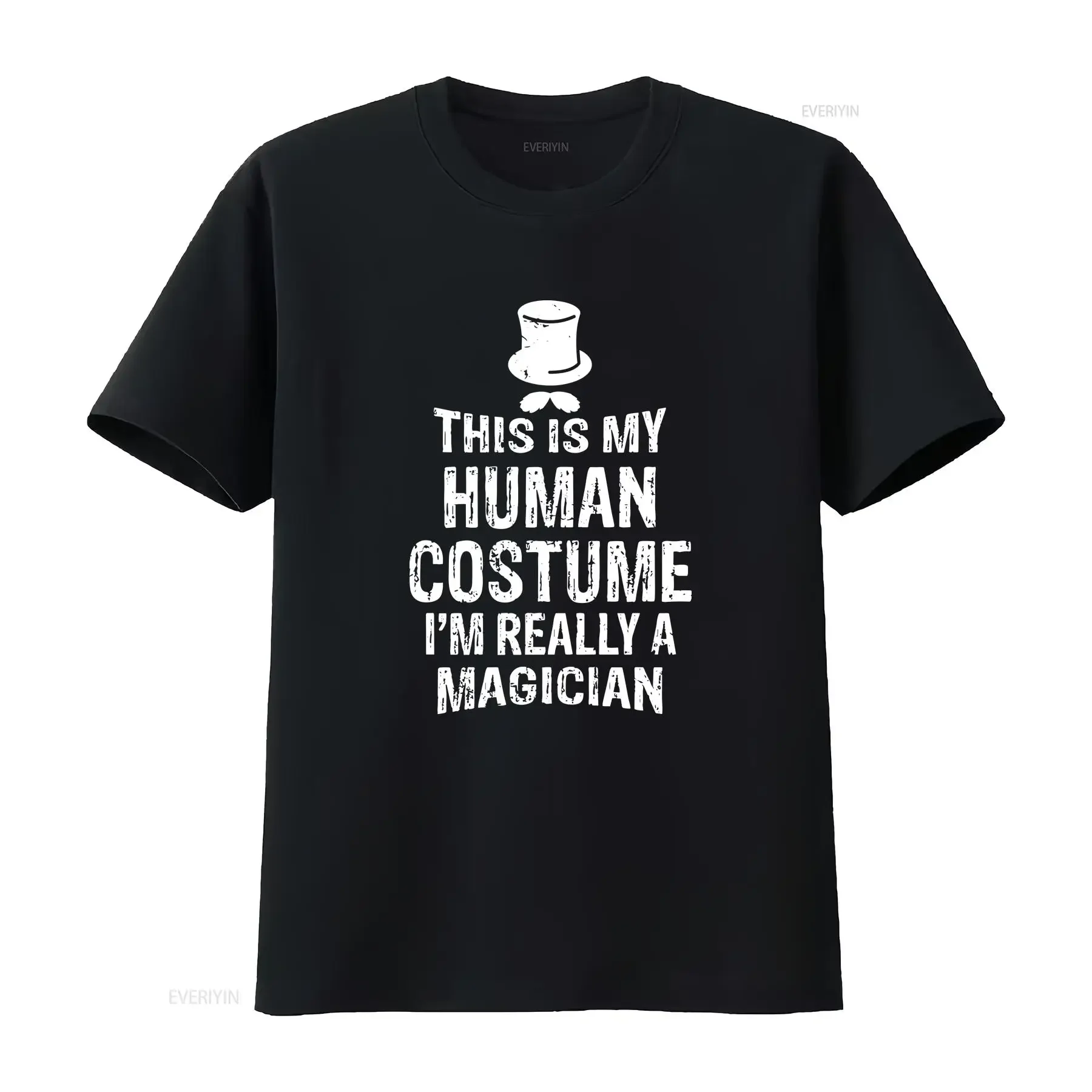 Magician Costume T Shirt Funny Halloween Magic Trick Idea vintage Washed Slightly Versatile homme Unisex graphic Stylish