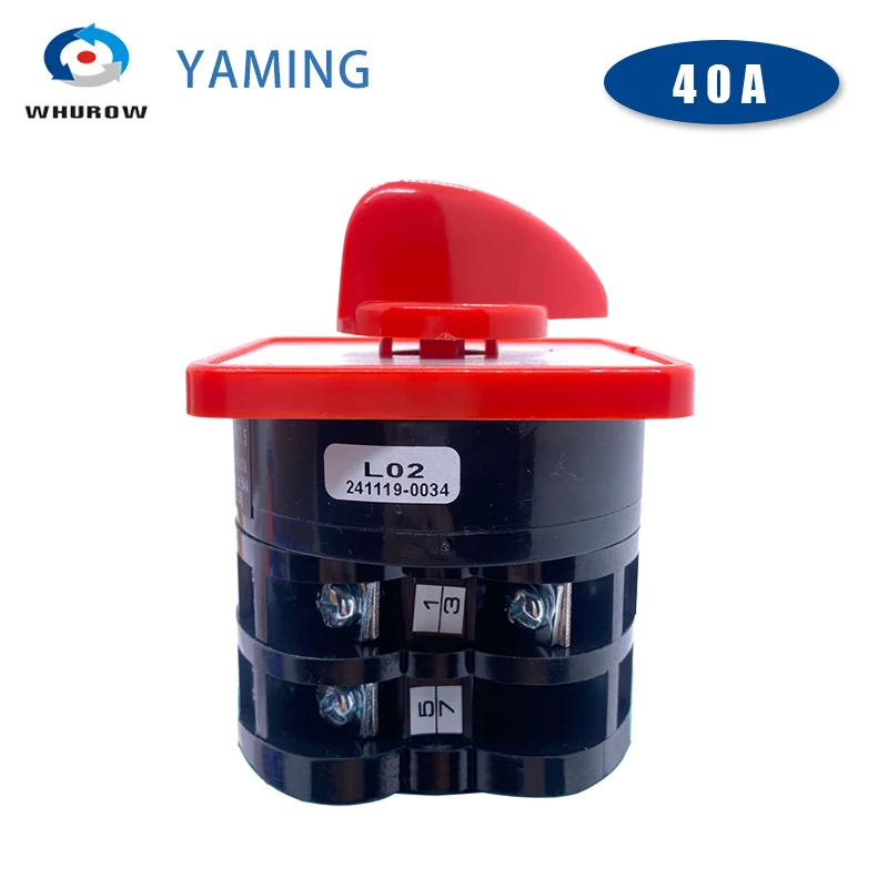 40A 7.5kw 380V Two/Three Positions Universal Rotary Cam Changeover Switch Silver Contact HZ5-40/7.5 L02 L03 M08