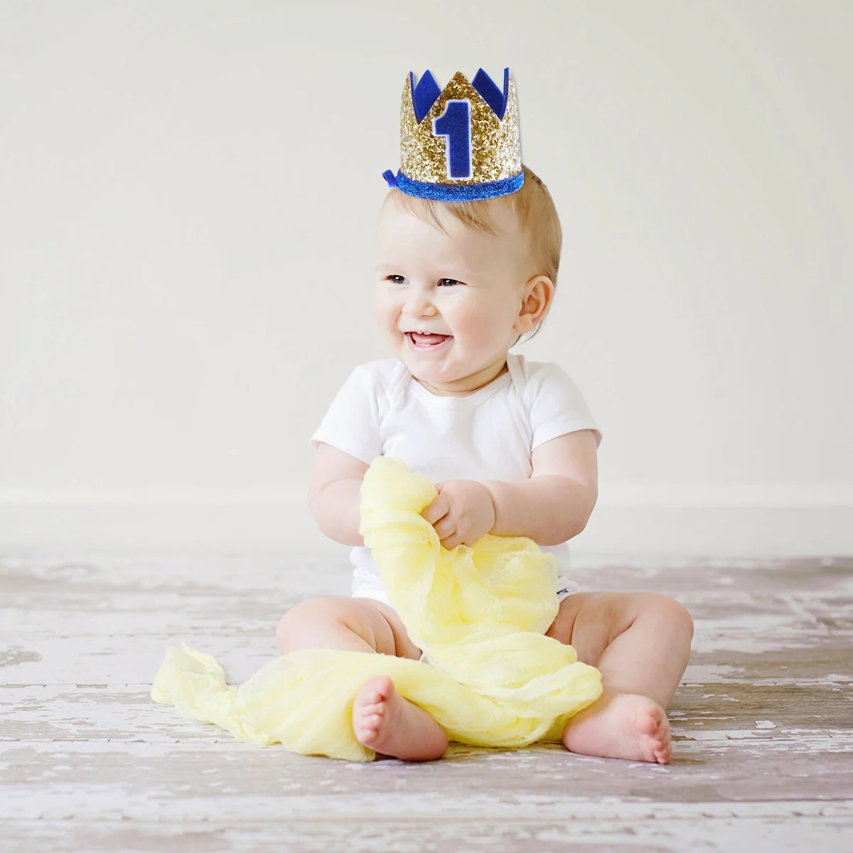 1st Birthday Crown Kids Birthday Party Crown Blue 1 Number Printing Headdress Tiara Party Supplies crown hat