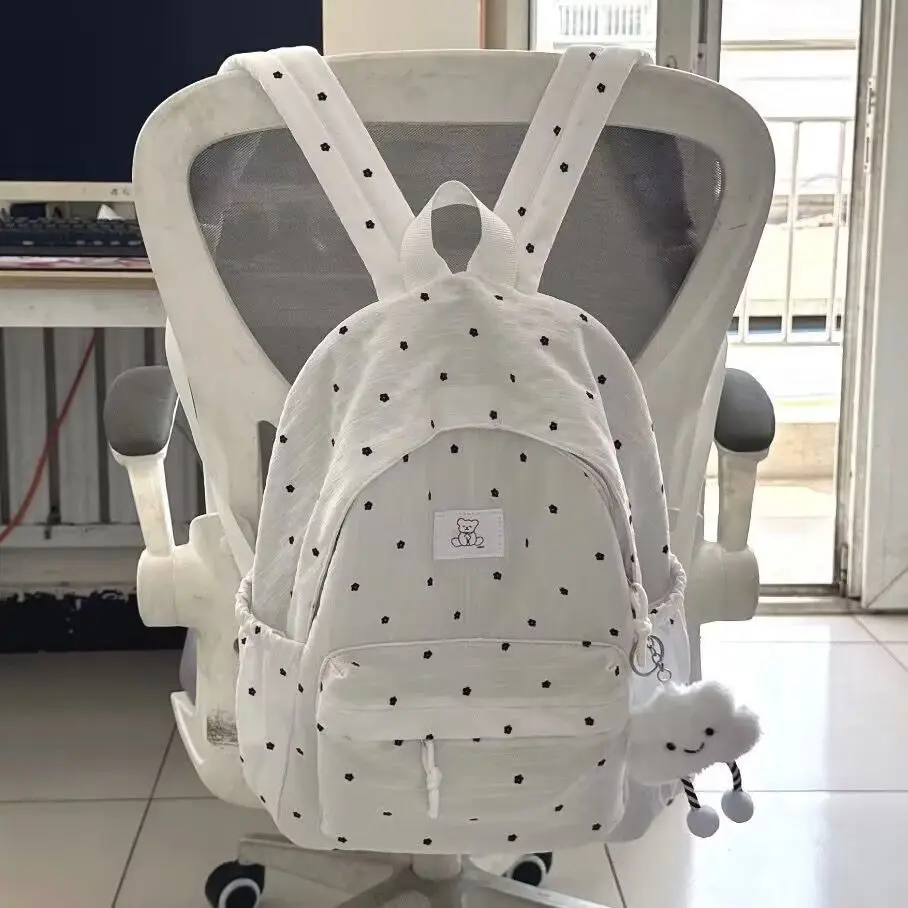 Nueva mochila de lunares de nicho, mochila sencilla de gran capacidad para estudiantes, bolsa de almacenamiento de viaje, bolsos de mujer para volver a la escuela
