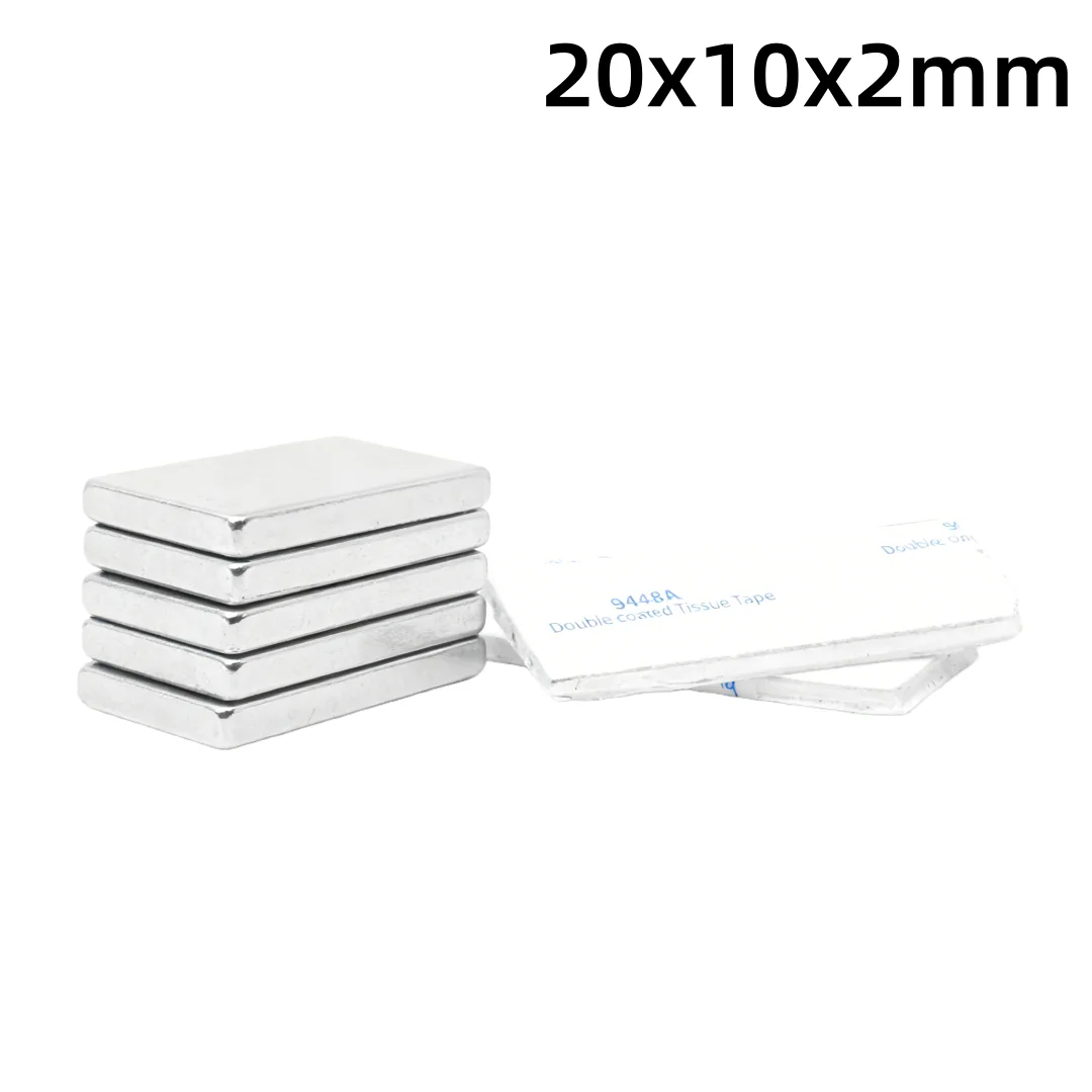 20x10x2 Block Magnet With Double-Sided Adhesive Tape 30*10*2 For Refrigerator,Office,DIY 20x10x2mm 50x10x2 60x10x2mm 40X10X2