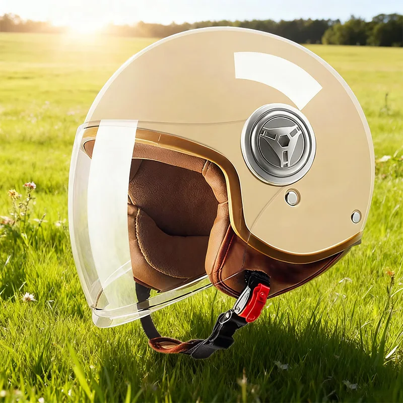 

Новый открытый 3/4 мотоциклетный шлем ретро мотоциклетный шлем полушлем ретро мотоцикл скутер унисекс