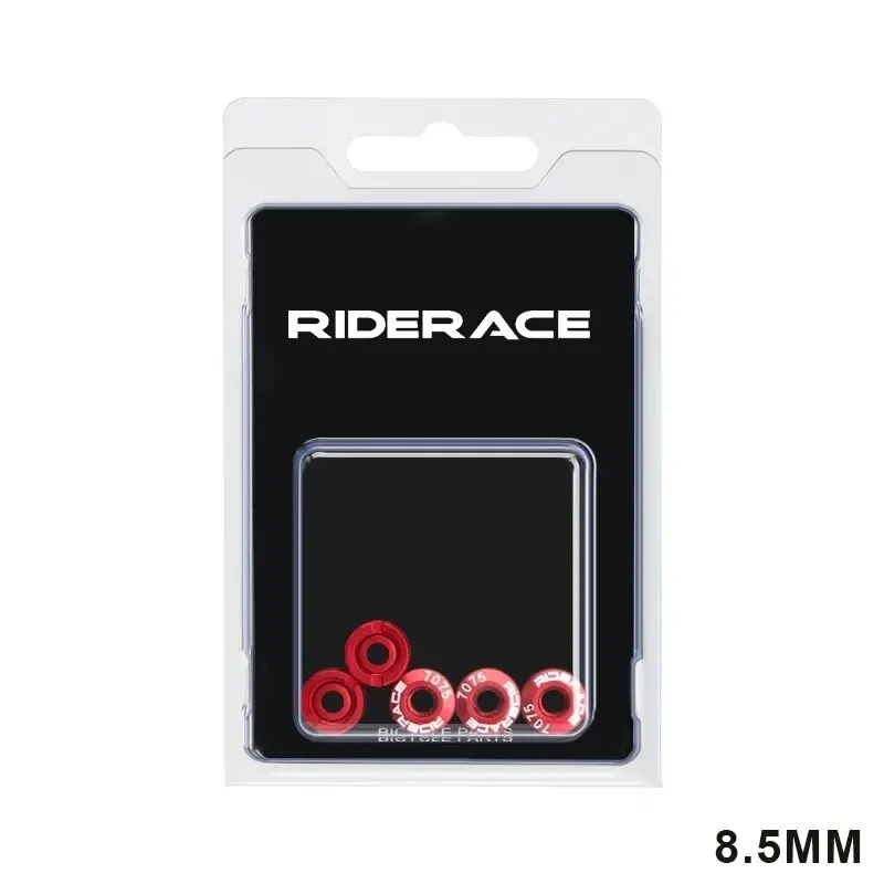 RIDERACE 5 Stück Doppel-/Einzel-Fahrrad-Kettenblattschrauben, CNC-Aluminiumlegierung 7075 M8 6,5 mm 8,5 mm Rennrad-MTB-Fahrrad-Kurbelgarnitur-Schrauben und Muttern-Set