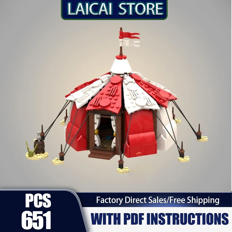 

Medieval Castle Model Moc Building BricksMedieval tents Technology Modular Blocks Gifts Christmas Toys DIY Sets Assembly