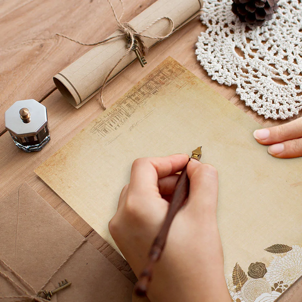 

60pcs Vintage Letter Paper A4 Size Retro Writing Stationery Mixed Style Premium Craft For Home Office School Use