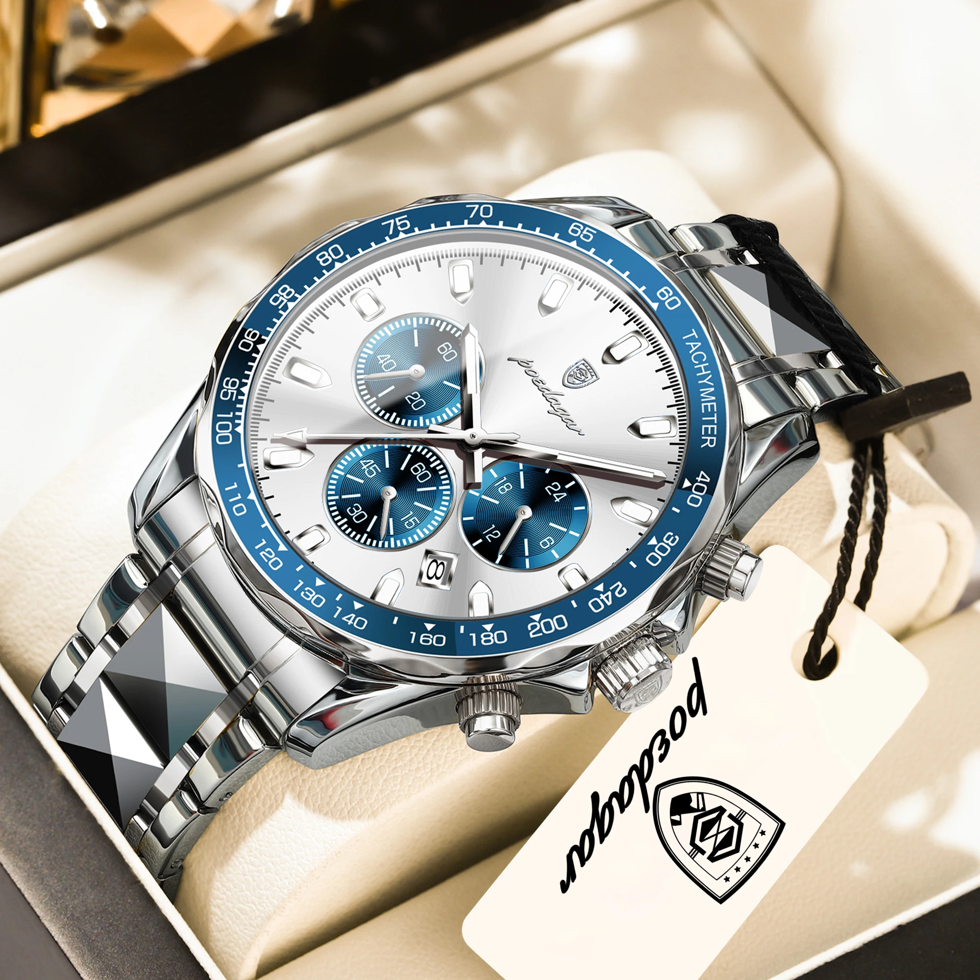 ساعة رجالية فاخرة من POEDAGAR  - مراجعة Luxury Watch White وسعره