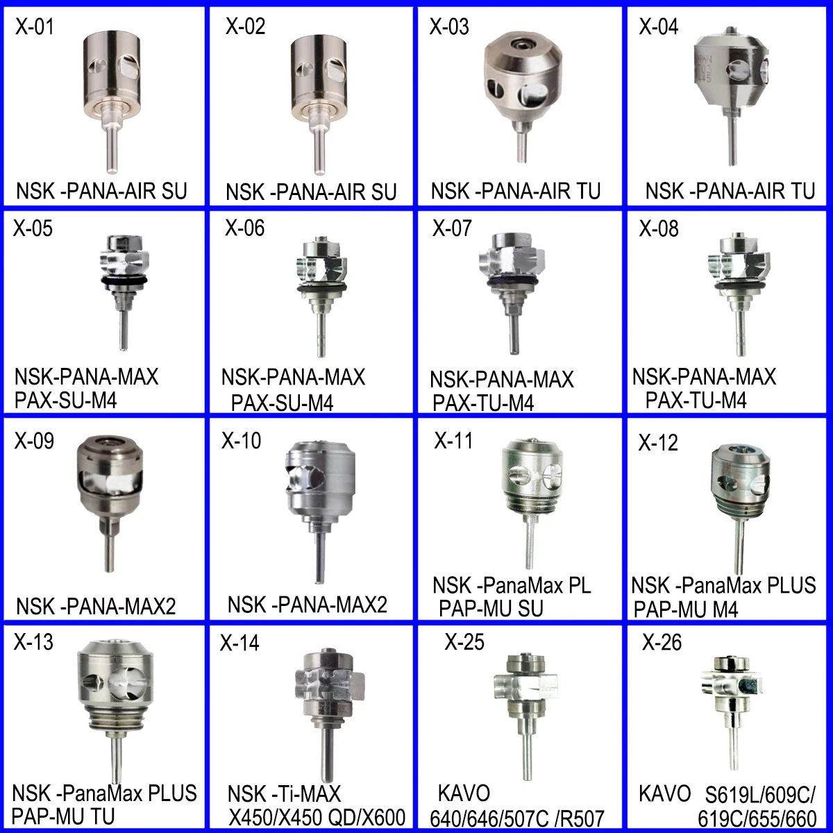 Cartouche de Turbine Dentaire, Rotor d\'Air, Série X, Pièce à Main Dentiste, Accessoires Adaptés à NSK, KAVO, COXO, Haute Vitesse