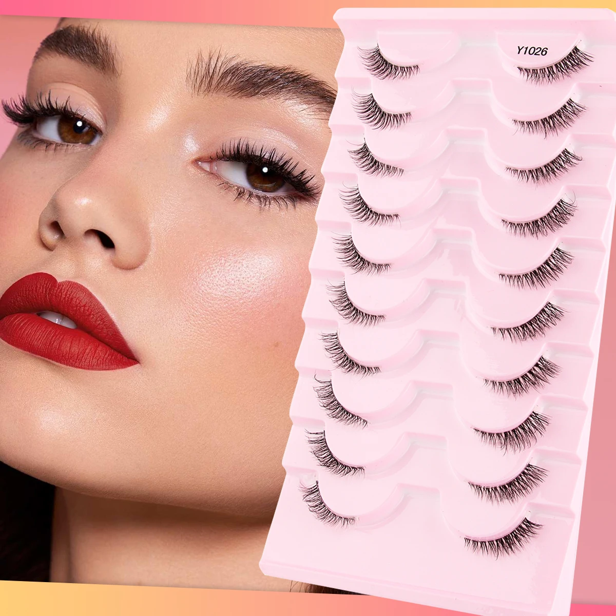 Half Lashes 3/7/10 Pairs Soft Natural 3D Mink Eyelashes Wispy Mink Lashes Makeup Volume Fluffy Half False Eyelash Cilios Tools