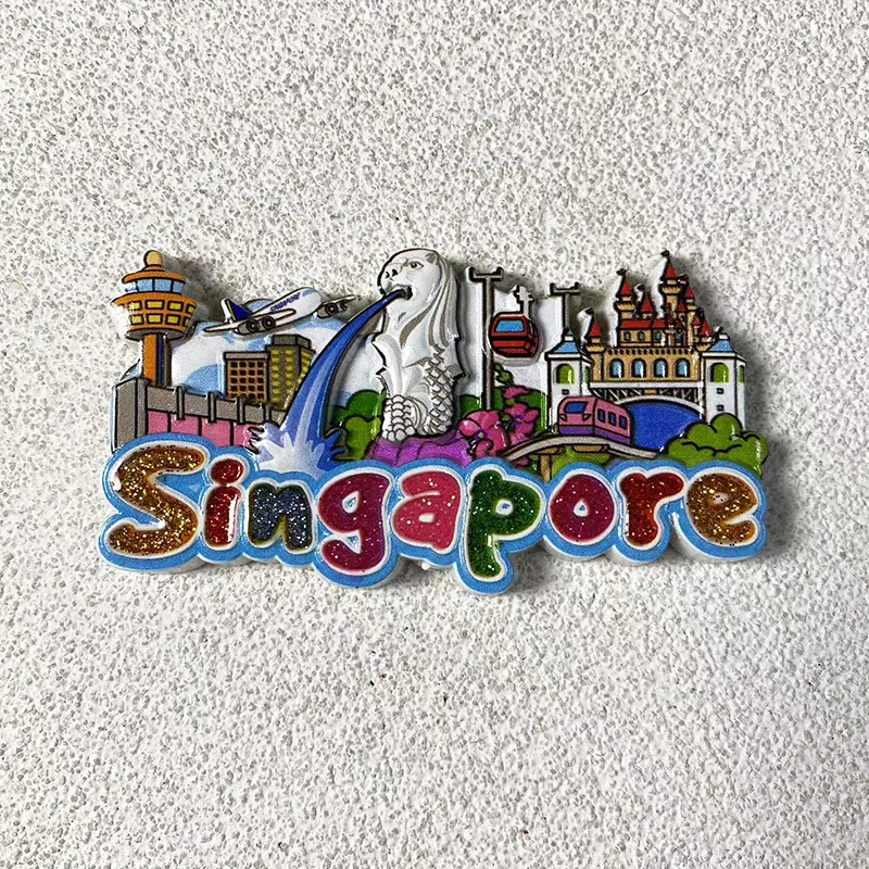 

Singapore Cultural Tourism Souvenirs, 3D Lion Logo Refrigerator Magnet, Office, Home Kitchen Decoration