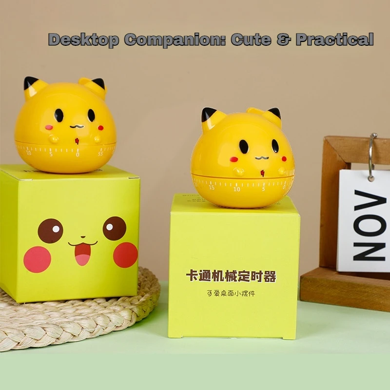 Timer Mekanik Rumah Bergaya Kartun Anime Pikachu yang Lucu – Pengatur Waktu Belajar, Pengingat Dapur, Hadiah Kejutan untuk Penggemar Anime