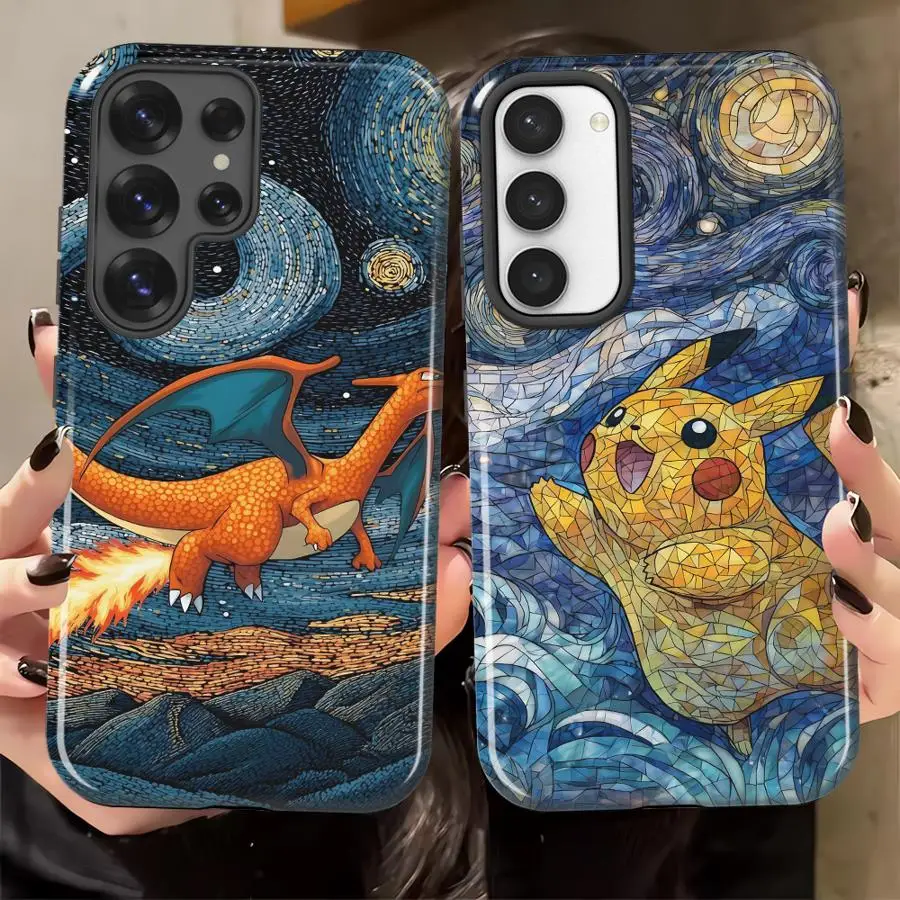 Starry Sky Charizard Art Soft Cover Capa Phone Case for Samsung Galaxy S26 Ultra S24 Ultra A16 A36 A26 A56 S25Ultra S20 FE S23