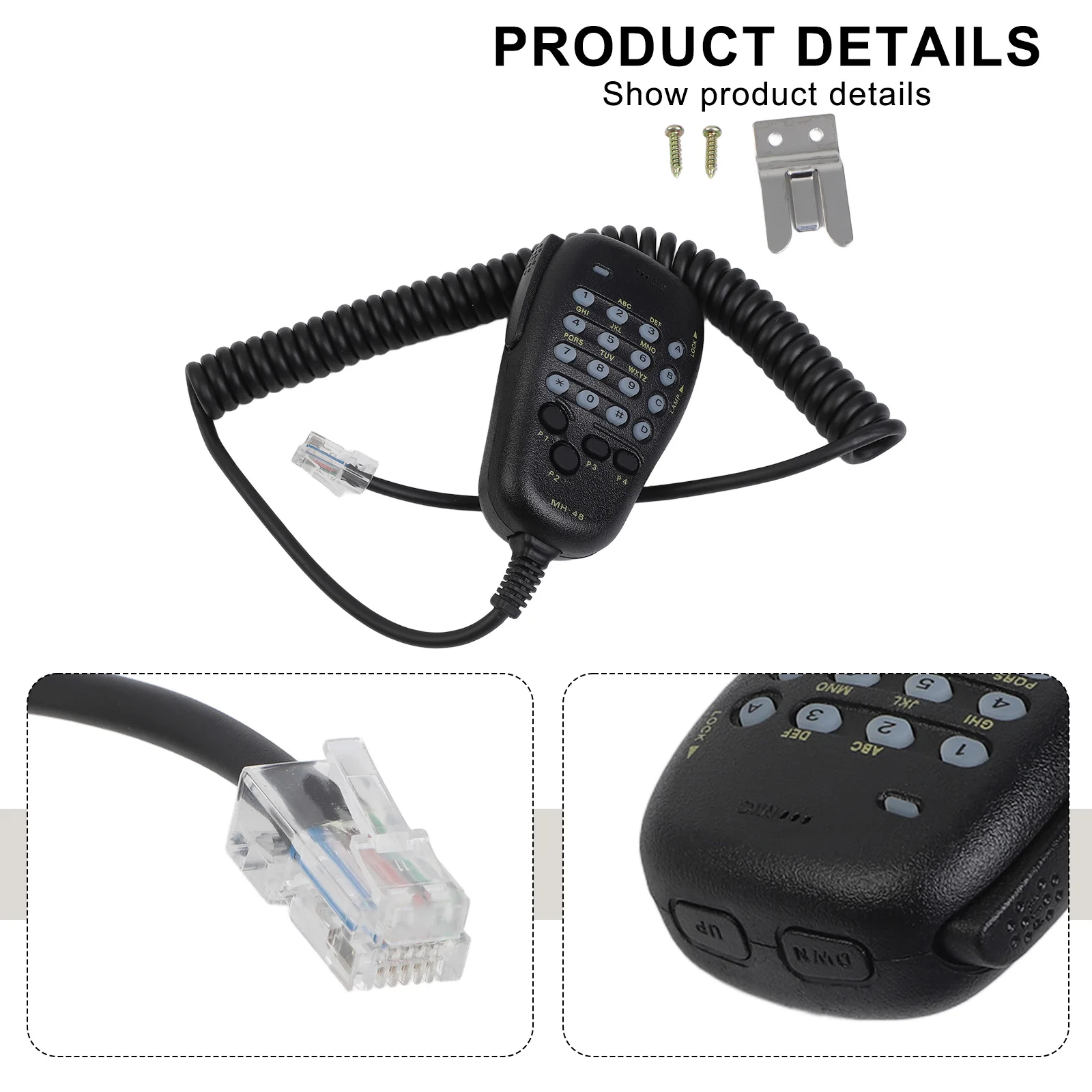 1 PC MH-48 MH-48A6J 6-Pin Microphone For Yaesu FTM-100DR, FT-7900R, And FT-8900R Radio Handheld Microphone For Yaesu Radios