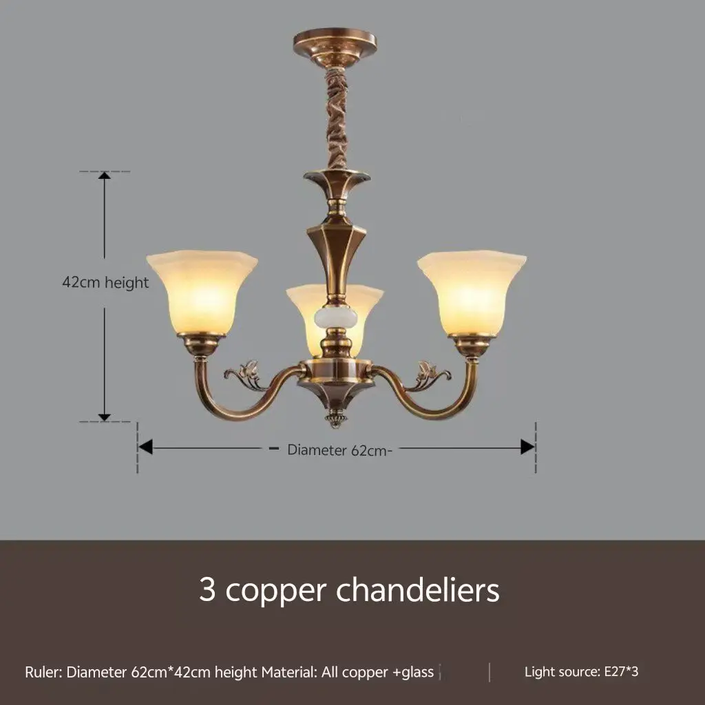 

American style chandeliers all copper living room lamps, retro dining room chandeliers, high end bedroom room lamps