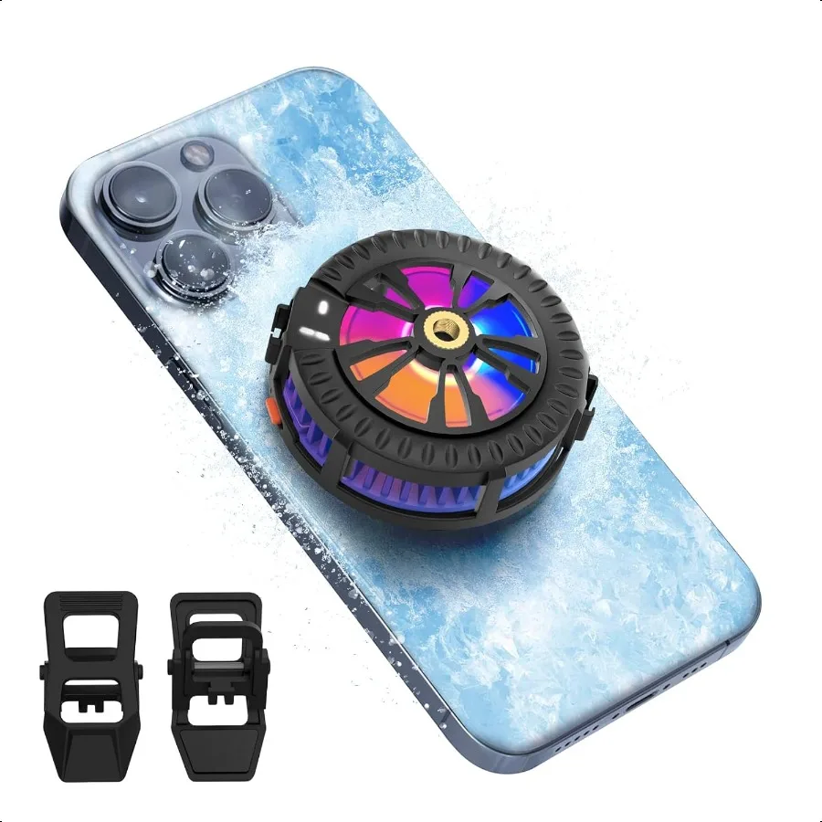

Magnetic Cell Phone Cooler for Gaming Portable Phone Cooling Fan TypeC Wired with Temperature Display Phone Radiator for MagSaf