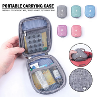 Small Zipper Cosmetic Case Portable Mini Oxford Waterproof Makeup Pouch Unisex First Aid Handbag Purses Earphone Bag