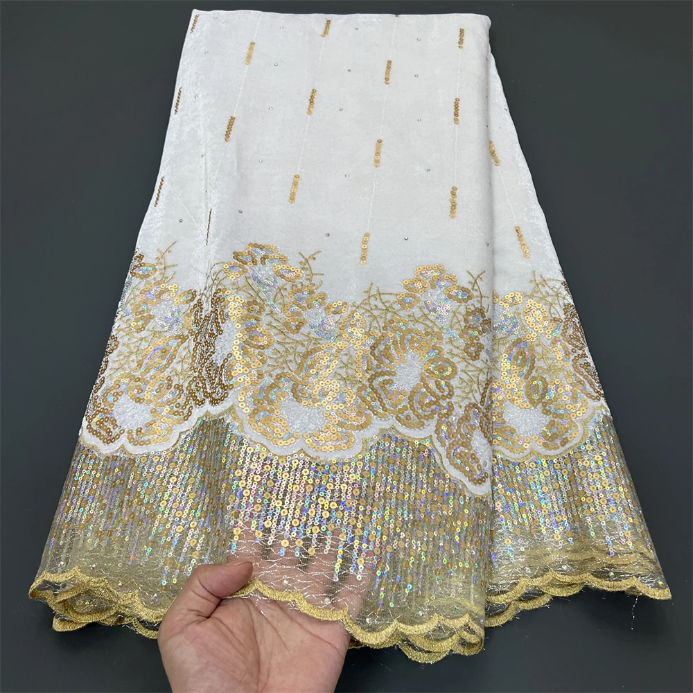 Nigerian Tulle Lace Fabric for Sewing, Wedding Dress, Chiffon Party Guipure, High Quality, Velvet, 5Yard,  PS0056