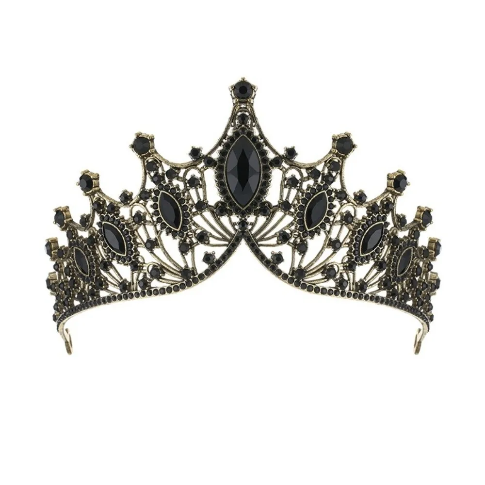 

Винтажная корона принцессы со стразами, аксессуары для волос из сплава, свадебная повязка на голову, тиара с кристаллами в стиле барокко, свадебная вечеринка