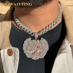 Luxury Full Paved Hip Hop Iced Out Men Jewelry Bling 5A Cubic Zirconia CZ Two Tone Rose Gold Color Road Runna Pendant Necklace
