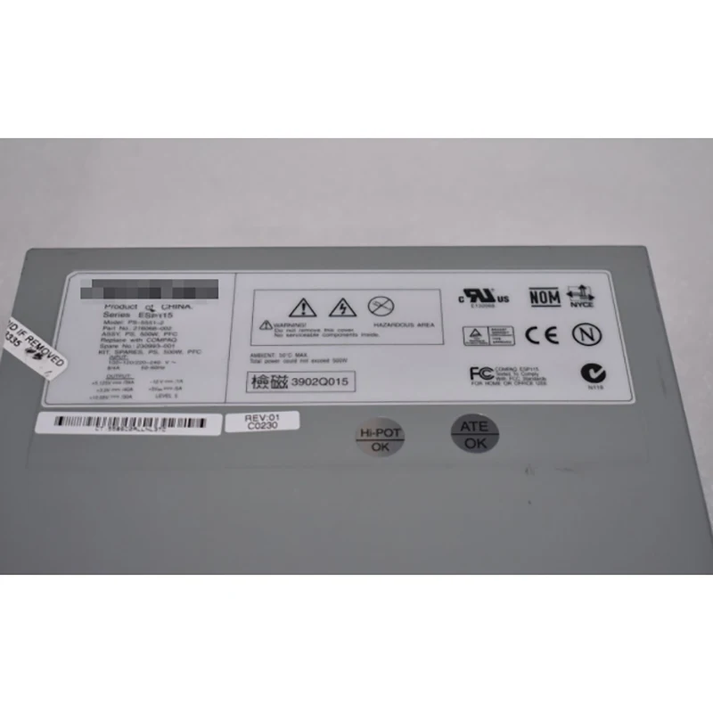 

Для серверного блока питания HP ML370 G2 G3 216068-002 230993-001 EPS115 500 Вт тестовая доставка