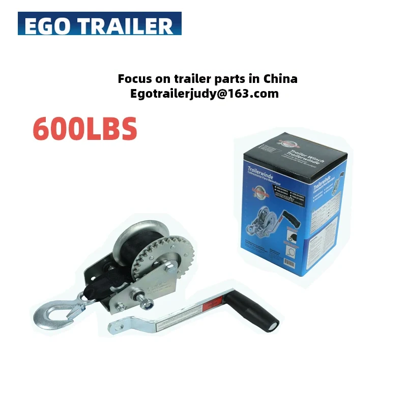 

EgoTrailer Top quality Hand Winch 600lbs/270KGS 4.5m Webbing Strap Car Boat Trailer winch