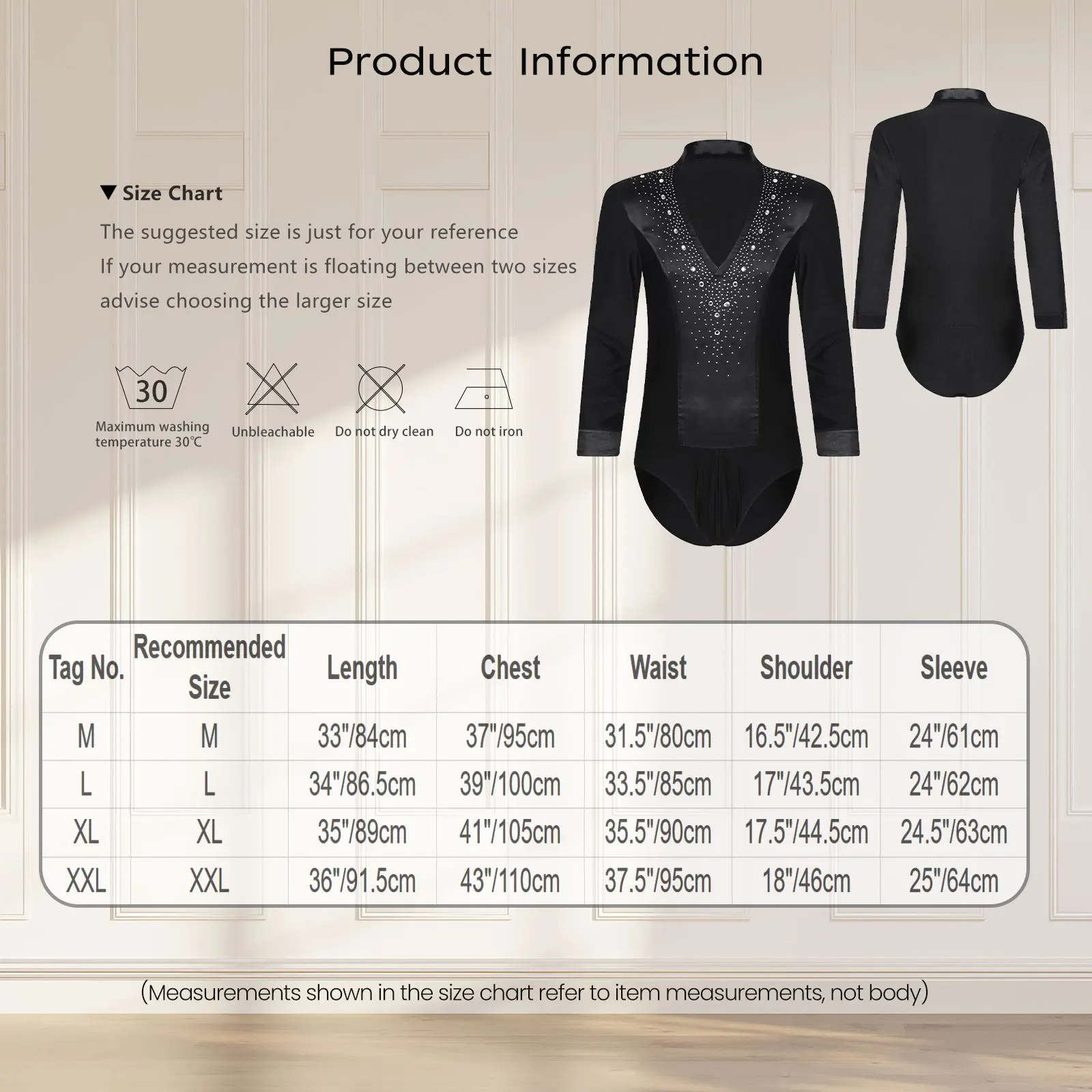 Men Latin Tango Rumba Dance Leotard Shirt Figure Skating Gymnastics Bodysuit Jumpsuit Rhinestones Ballroom Dancewear Shirt Top