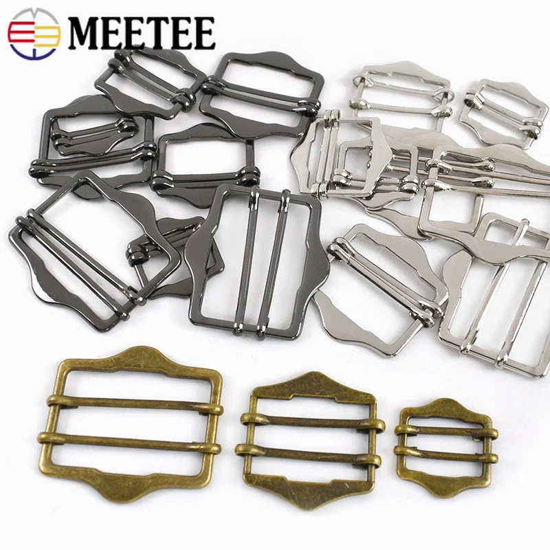 

30/50Pcs 20-40mm Metal Tri-Glide Slider Clasp Double Pin Buckle Garment Belt Buckles Bag Strap Adjuster DIY Hardware Accessories