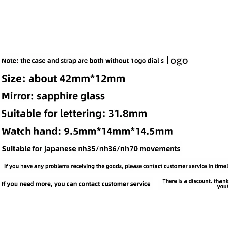 NH35 ケース、42MM オークケース、ステンレススチールストラップ、フルサファイアガラス、NH36/NH70 キャリバーに適合